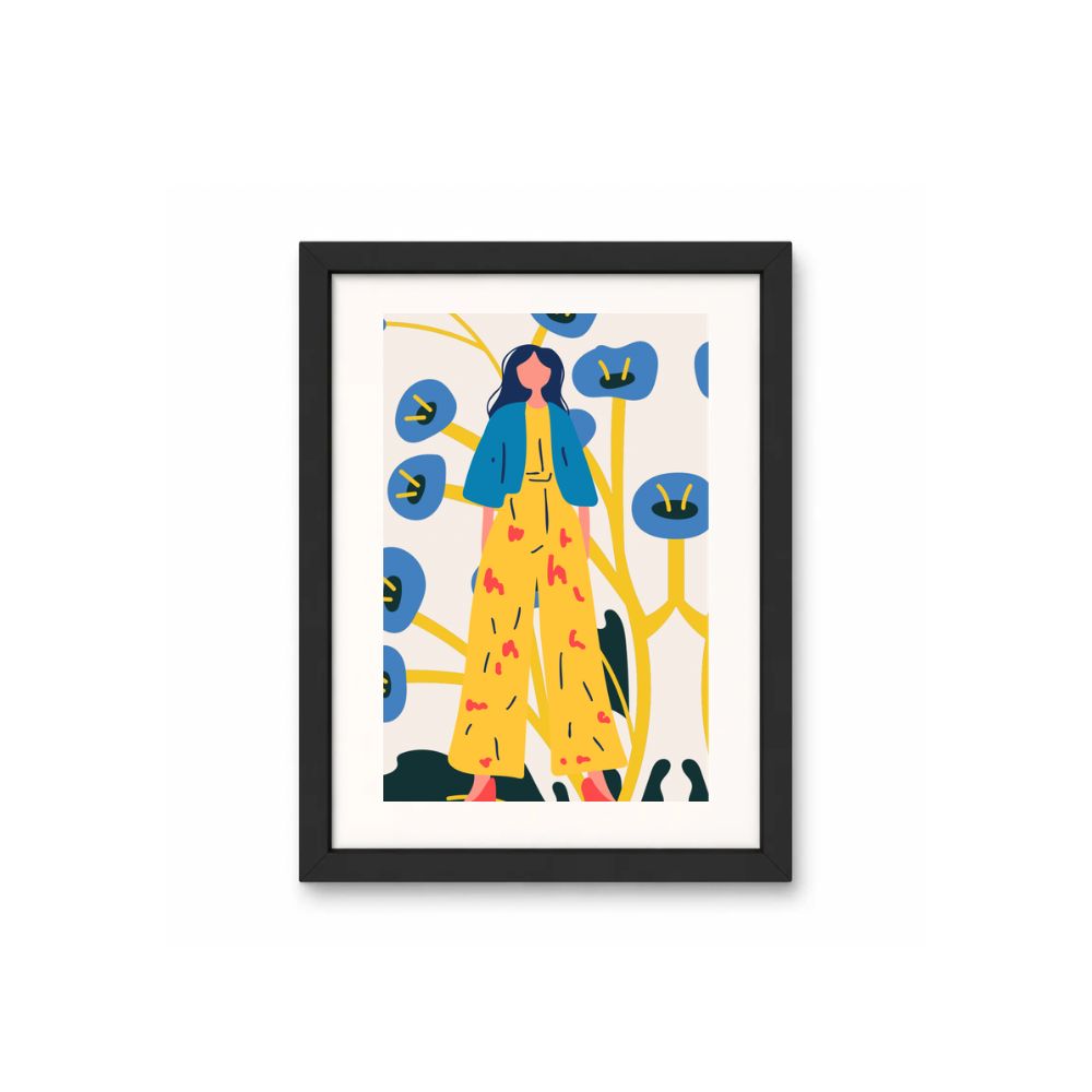 Golden Bloom Walk Unframed Art Print